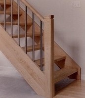 Maple Stair Clear Coat Clear coat of finish on maple stairs