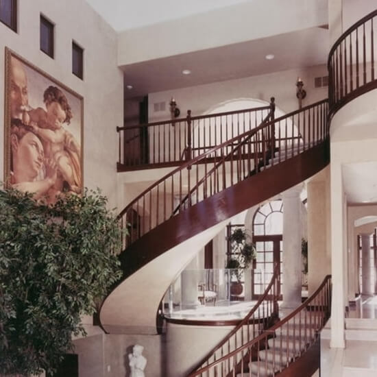 Hidden structure make this staircase appear to float.