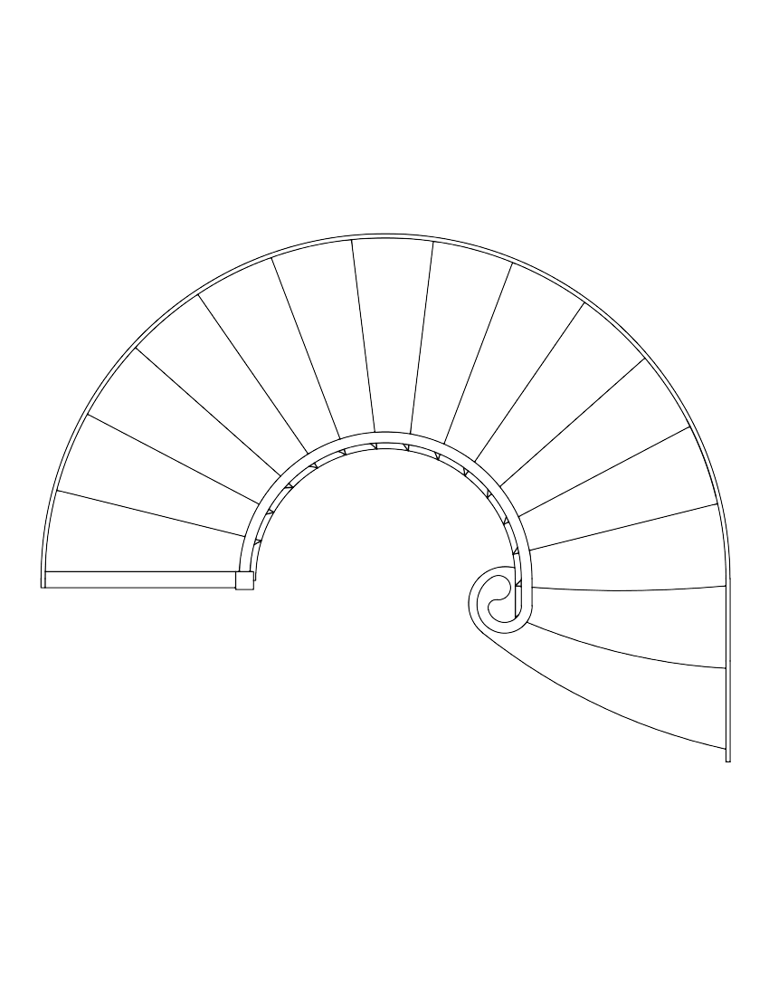180 Degree Circular Staircase/Bowed Treads