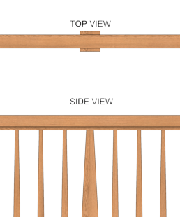 Rail over newel